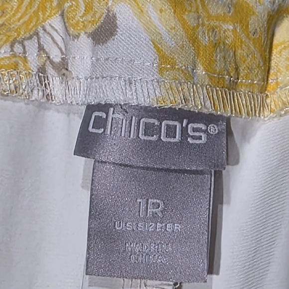 Chico's Brigitte Paisley Pull-on Ankle-Size 1R (US 8) - Picture 2 of 4